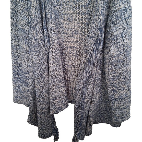 Liz Claiborne Womens Marled Open Front Cardigan Sweater Sz 2X Chunky Fringe Boho - Picture 4 of 13